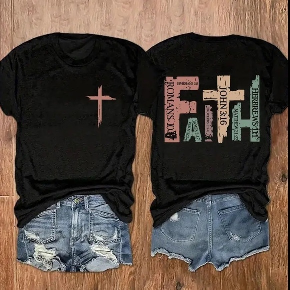 FAITH Cross Tshirt - Picture 1 of 3